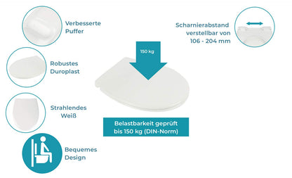 Calmwaters® Modern Plus erhöhtes Wand WC spülrandlos Tiefspüler weiss