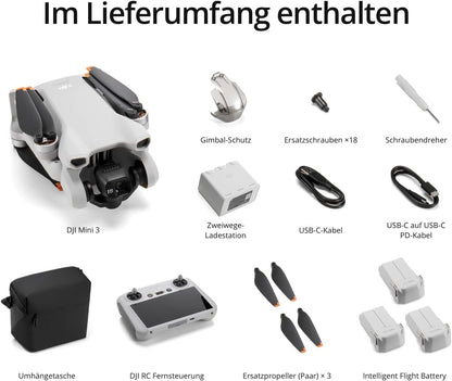 DJI Mini 3 Fly More Combo (DJI RC) – Drohne mit 4K-HDR-Kamera