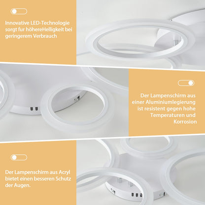 Tetipa LED Deckenleuchte Dimmbar – Farbwechsel, APP & Fernbedienung