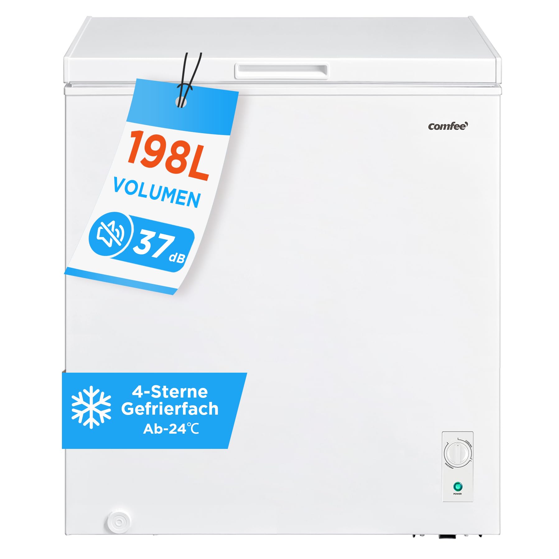 Comfee Gefriertruhe 198 L mit Inverter-Kompressor, leise 37 dB