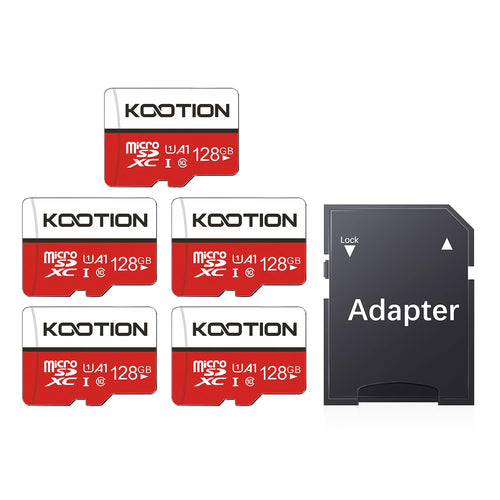 KOOTION Micro SD Karte 128GB 5er-Pack UHS-I Class 10 mit SD Adapter