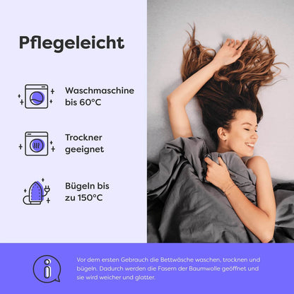Wolkenfeld Spannbettlaken Frida Jersey 200x220–220x240 cm Anthrazit