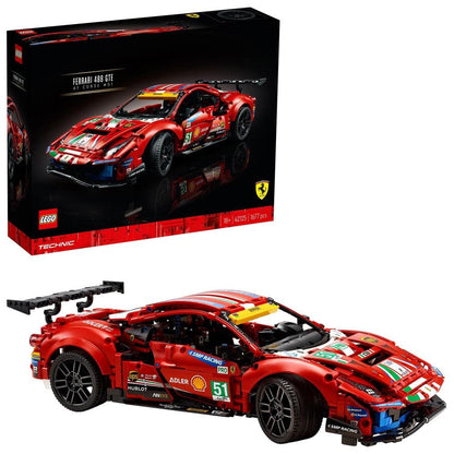 LEGO Technic 42125 Ferrari 488 GTE AF Corse #51 Rennwagen Modell. Rotes Rennwagen-Modell zum Bauen und Ausstellen.