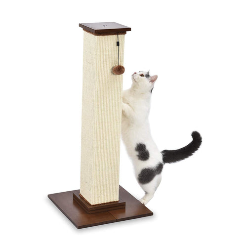 Amazon Basics Hoher Katzenkratzbaum gross - Holz, 89cm Höhe