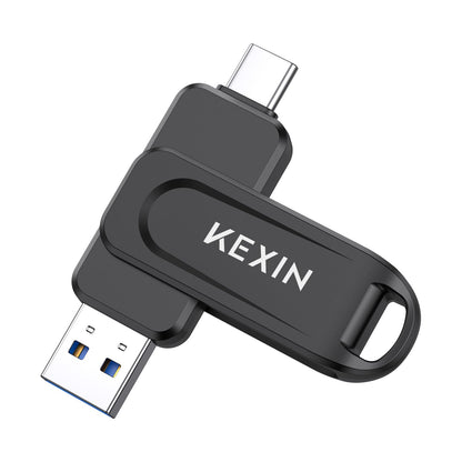 KEXIN USB C Stick 512GB USB 3.0 OTG Dual Type-C & USB-A Speicherstick mit drehbarem Gehäuse