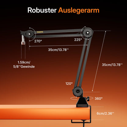 MAONO PD200W Hybrid Wireless Podcast Mikrofon mit Arm, USB und XLR