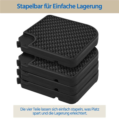 Yaheetech Sonnenschirmständer 4-teilig, befüllbar, bis 80 kg, schwarz