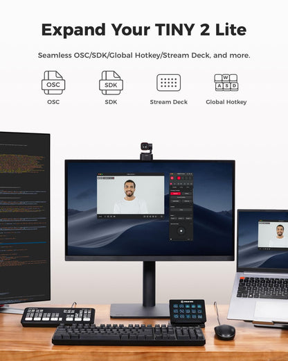OBSBOT Tiny 2 Lite - 4K PTZ KI Tracking Streaming Webcam