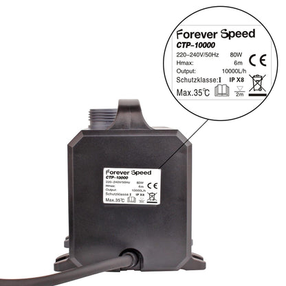 Forever Speed Teichpumpe 10000 L/h Filterpumpe für Teich und Aquarium