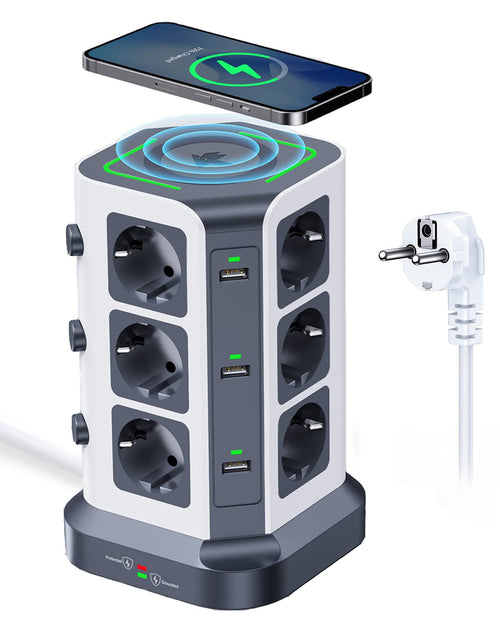 KOOSLA Steckdosenturm 12-fach - 15W Wireless Charger