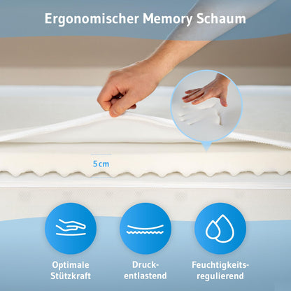 Third of Life AERO Topper 70x200 cm Memory Foam mit Mesh-Bezug