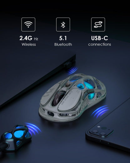 GravaStar Mercury M1 Pro Gaming-Maus 4K - Silver Mist