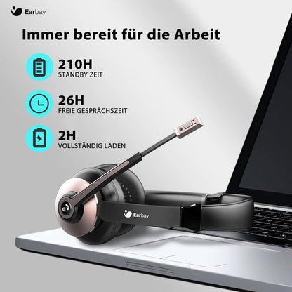 Earbay Bluetooth Headset mit Mikrofon und Rauschunterdrückung