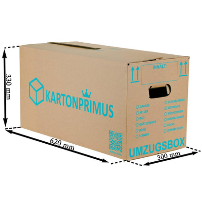 Kartonprimus Umzugskartons 620 x 300 x 330 mm, zweiwellig, 25 Stück