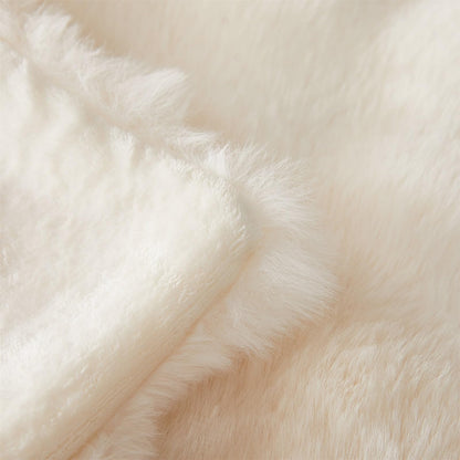 GKXLH Kuscheldecke Kaninchen Kunstfell 1200GSM - Weiss 160x200cm