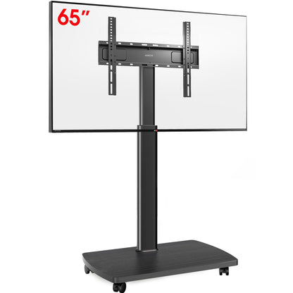 AOKCOS TV Ständer rollbar, höhenverstellbar, 32-65 Zoll, schwarz