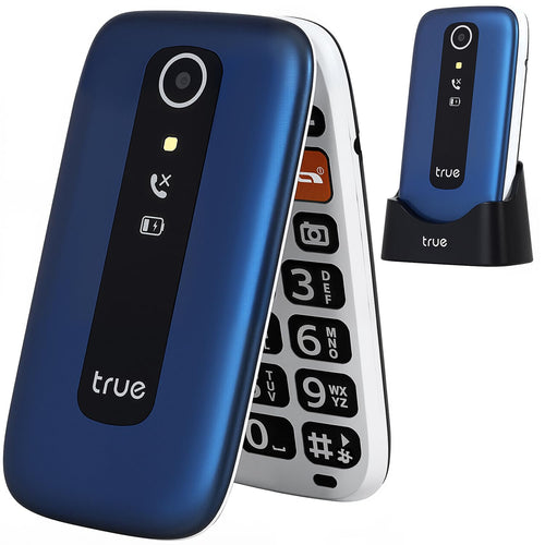TRUE S70 Seniorenhandy Klapphandy mit SOS-Notruftaste, Blau