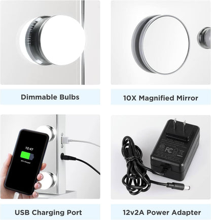 Ereousa Schminkspiegel Hollywood Touch Dimmbar LED - 80x62cm