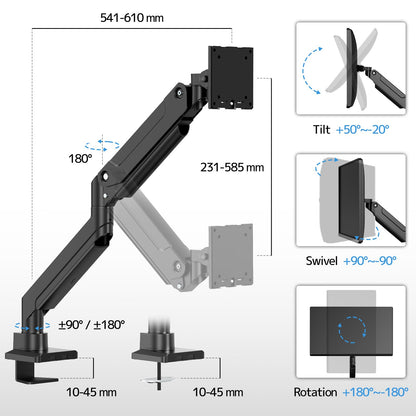 PUTORSEN Gasfeder Monitor Tischhalterung - 17-49 Zoll