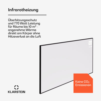 Klarstein Infrarotheizung 770W Smart Home Bildheizung