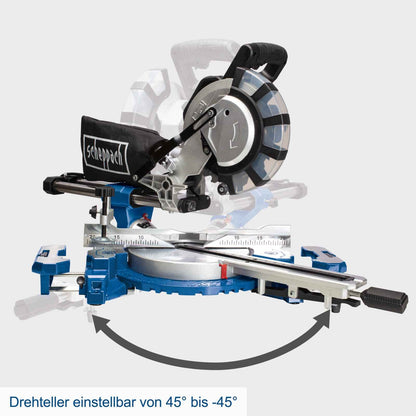 Scheppach HM254SPX Kappzugsäge - 2200W, Ø254mm, 2. Sägeblatt