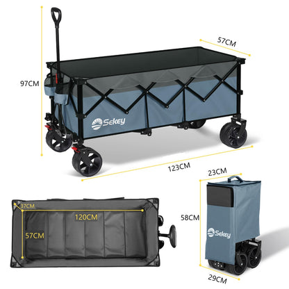Sekey XXXL Faltbollerwagen All-Terrain – 4013 Blau Grau