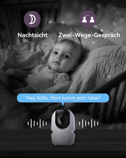 Comfyer BM01 Babyphone mit 2 Kameras und 7-Zoll-HD-Display, ohne WLAN