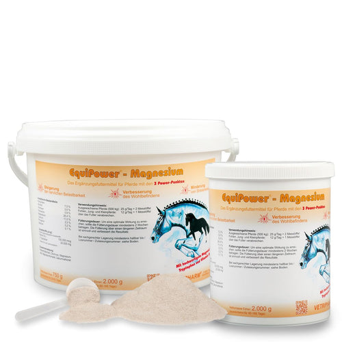 EquiPower Magnesium Ergänzungsfuttermittel Pferde mit Tryptophan, 2 kg