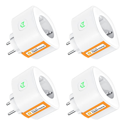 Refoss Smart Plug WLAN - 4er Pack HomeKit, Weiss. Vier weiße WLAN-Stecker steuern Geräte via HomeKit per Fernzugriff.