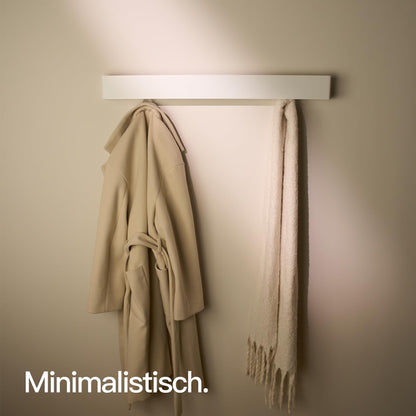 Designfabrik Hamburg Wandgarderobe mit versteckten Haken - Weiss 80 cm