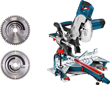 Bosch Professional GCM 8 SJL Kapp- und Gehrungssäge - 216mm, blau, zum präzisen Kappen und Gehren von Werkstücken.