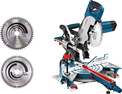 Bosch Professional GCM 8 SJL Kapp- und Gehrungssäge - 216mm, blau, zum präzisen Kappen und Gehren von Werkstücken.