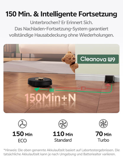 Vexilar W9 Saugroboter mit Wischfunktion, 8000 Pa und LiDAR-Navigation