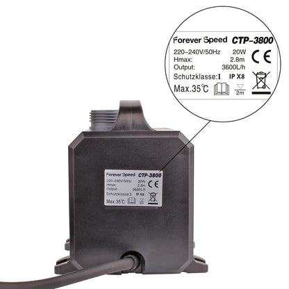 Forever Speed Super Eco Teichpumpe Filterpumpe - 3600 l/h