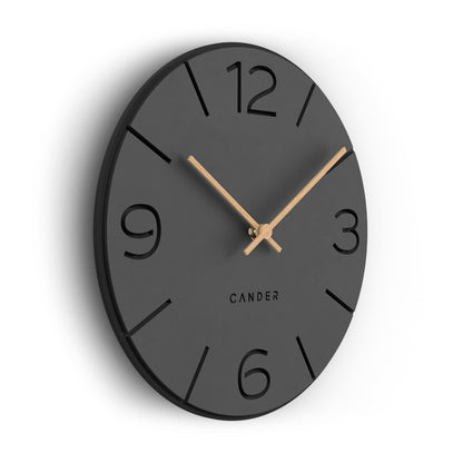 Cander Berlin Wanduhr MNU 2630 Y lautlos MDF anthrazit 30 cm