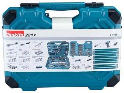 Makita E-10883 Umfangreiches Werkzeug-Set - 221 Teile