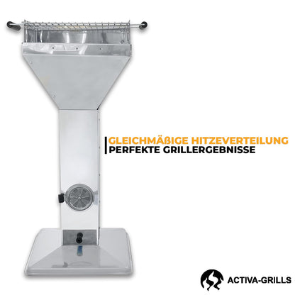 ACTIVA Saalfeld Holzkohlegrill aus Edelstahl mit verchromtem Grillrost