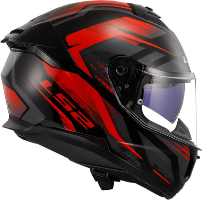 LS2 Stream II Fury Integralhelm - Gloss Black Red L