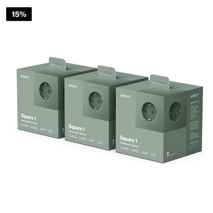 Avolt Würfel Steckdosenleiste - Oak Green USB-C 1.8m