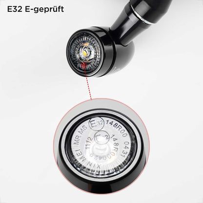 evermotor 3in1 Mini LED Motorradblinker mit Rücklicht und Bremslicht