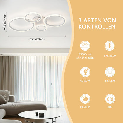 Tetipa LED Deckenleuchte Dimmbar – Farbwechsel, APP & Fernbedienung