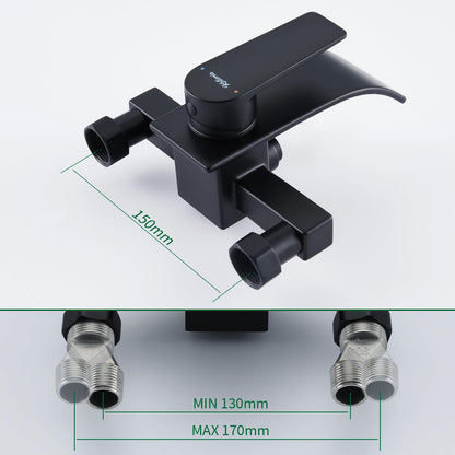 Kelleria Wasserfall Design Badewannenarmatur - Schwarz