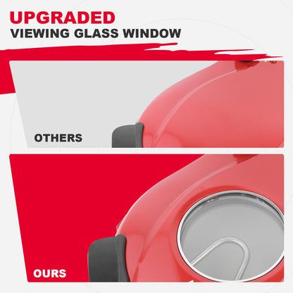 KLAIF Elektro Pizzaofen für Arbeitsplatte mit 31 cm Keramikstein - Rot