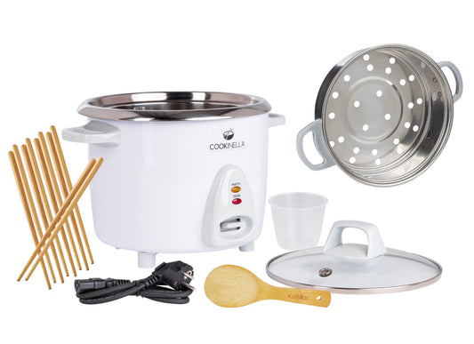 KeMar KRC-300 Reiskocher - 1.8L Weiss mit Dämpfeinsatz