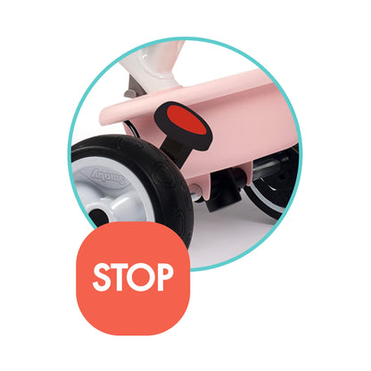 Smoby Baby Balade Plus Mitwachsendes Dreirad mit Schubstange - Rosa