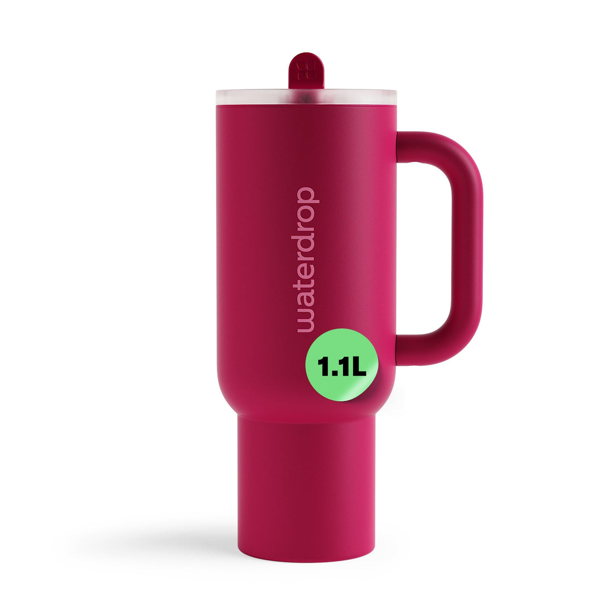 waterdrop Thermobecher mit Strohhalm 1,1 L, Edelstahl, auslaufsicher – Trinkbecher mit Deckel