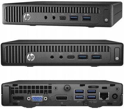 HP Silent Mini-PC – Modell 7795 – Windows 11 Pro. Kompakter, rechteckiger, schwarzer Mini-PC für leises Computing mit Windows 11 Pro.
