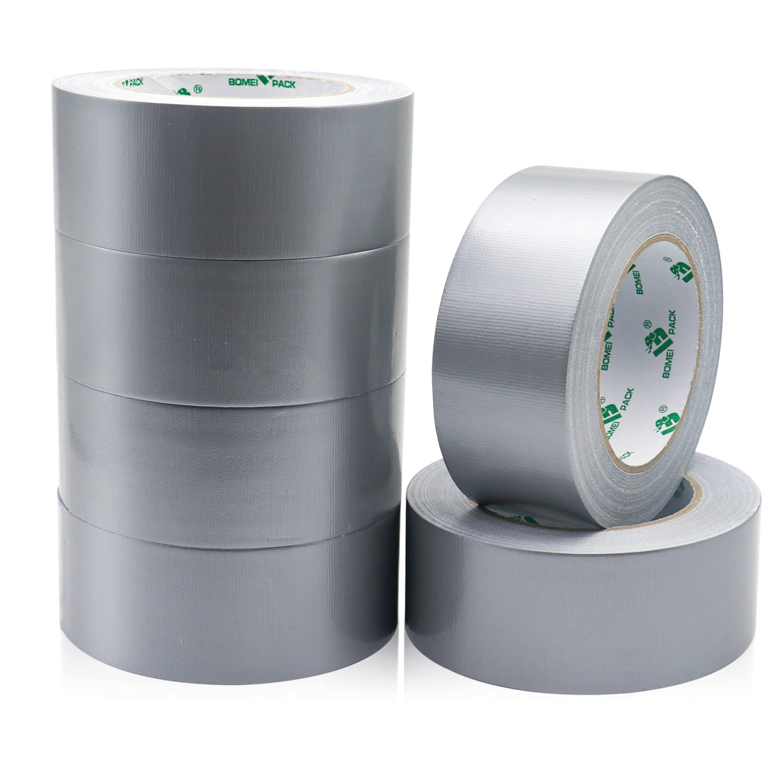 BOMEI PACK Mehrzweck-Panzertape Silber, 50 mm x 50 m, 6 Rollen, silberfarbene Klebebandrollen für Reparaturen
