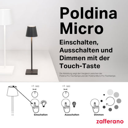 Zafferano Poldina Micro Kabellose Tischlampe - Sand