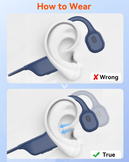 SANOTO DG08 Knochenschall Kopfhörer Bluetooth 5.3 Open Ear IPX7 Blau